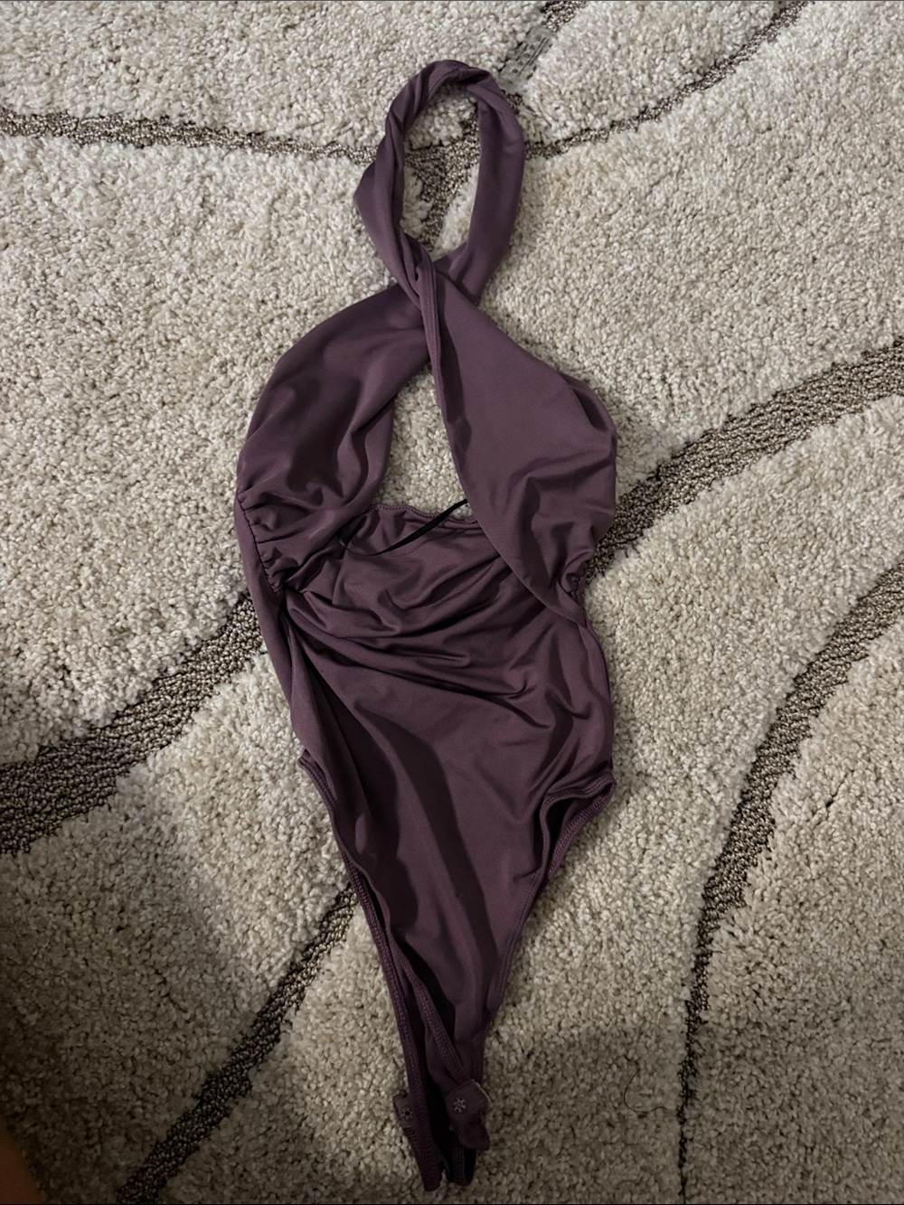 Princess Polly Deep Plum Halter Bodysuit with cutout!